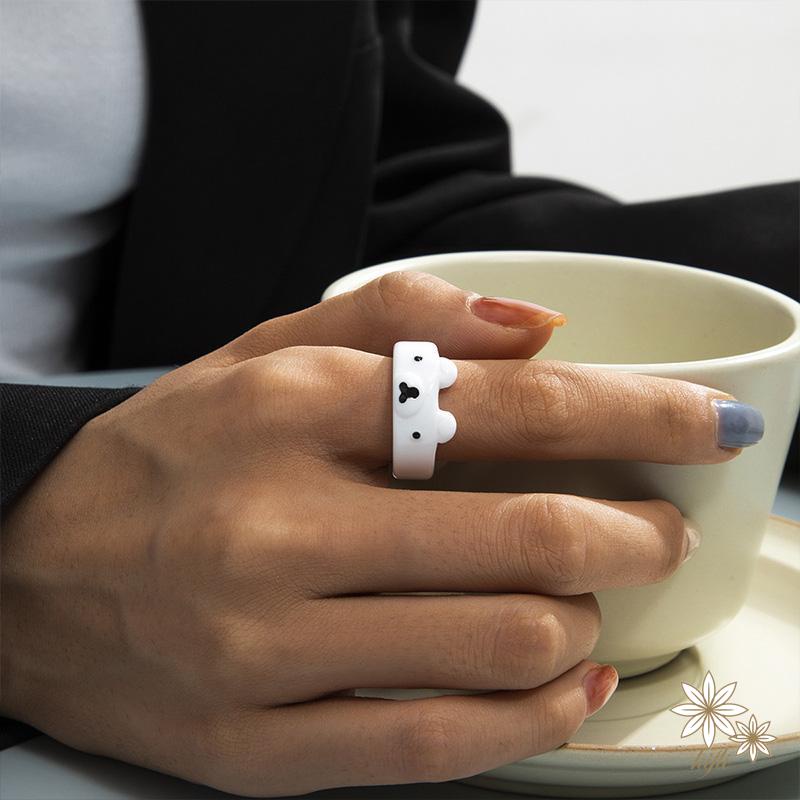 【kifli】Women Cartoon Candy Color Resin Octopus Bear Rings [Lovely Jewelry Gifts For Girl Friends]（quà tặng ngày thiếu nhi）