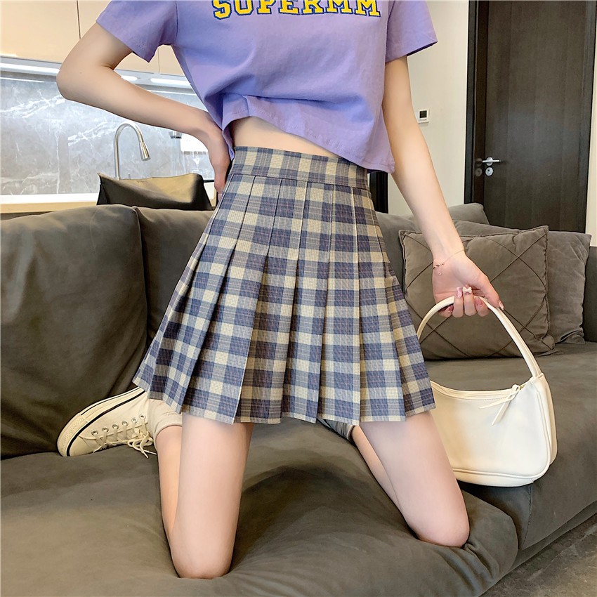 Chân Váy Ngắn Xiaozhainv Dáng Chữ A Lưng Cao Kẻ Sọc Kiểu Vintage Xinh Xắn Cho Nữ | BigBuy360 - bigbuy360.vn