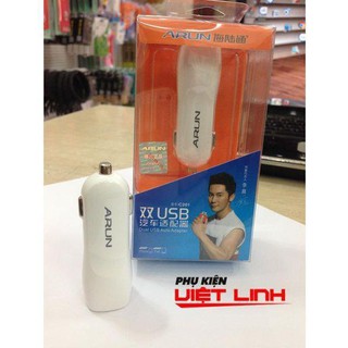 Củ sạc ô tô hải cổng USB chính hãng arun