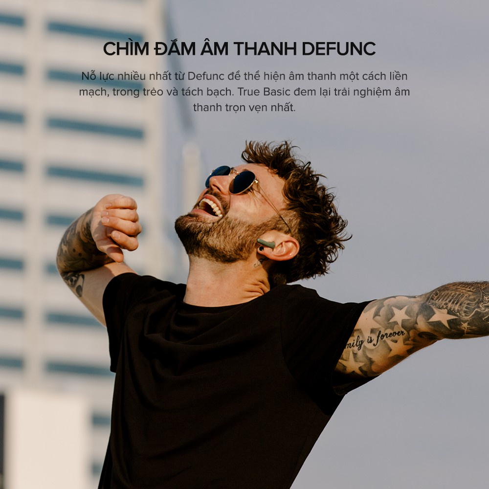 【Giao Hỏa Tốc】Tai Nghe True Wireless Defunc True Basic, BT 5.2, Cảm Ứng, Kháng Nước IPX4 - Chính Hãng BH 12 Tháng
