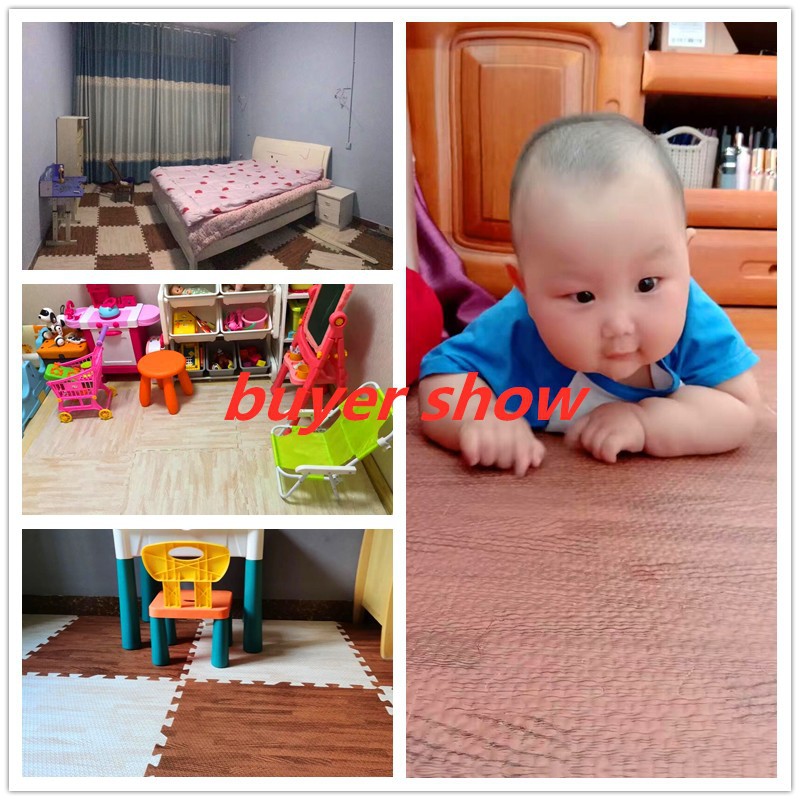 (COD)Puzzle Mat Child Foam Carpet Baby Crawling Mat / Home Splice Carpet/Wood Grain Foam Floor Mat/Puzzle Floor Mat