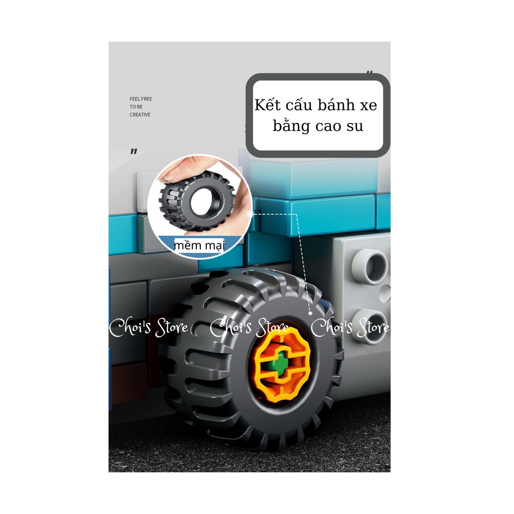 Đồ chơi lắp ghép, xếp hình mẫu xe đua 182 chi tiết size Duplo (Choi Store 08)