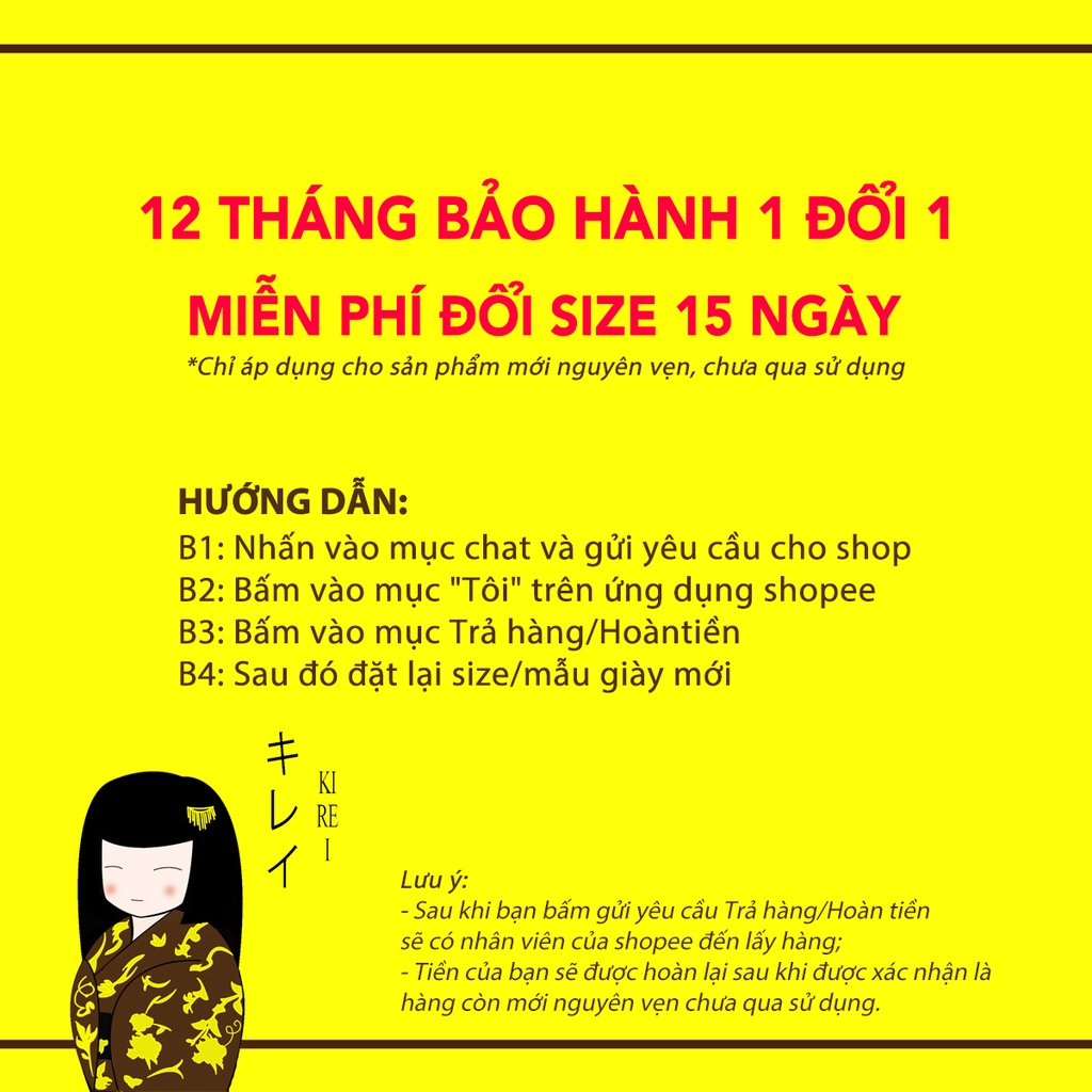 Giày Nhật búp bê - Kirei nơ vuông da nappa HI Đen