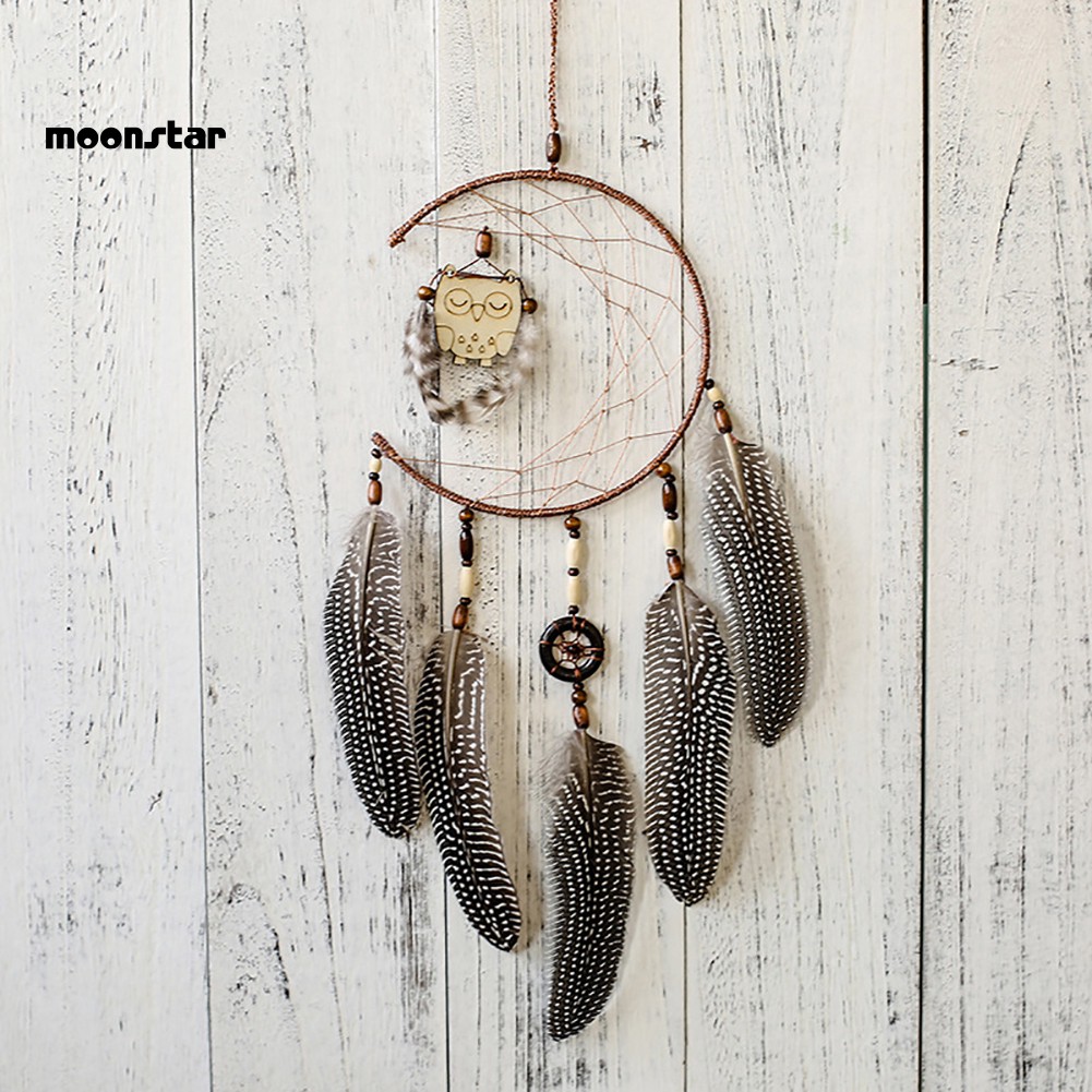 Dream Catcher phối hình chim cú dễ thương treo trang trí cho phòng ngủ