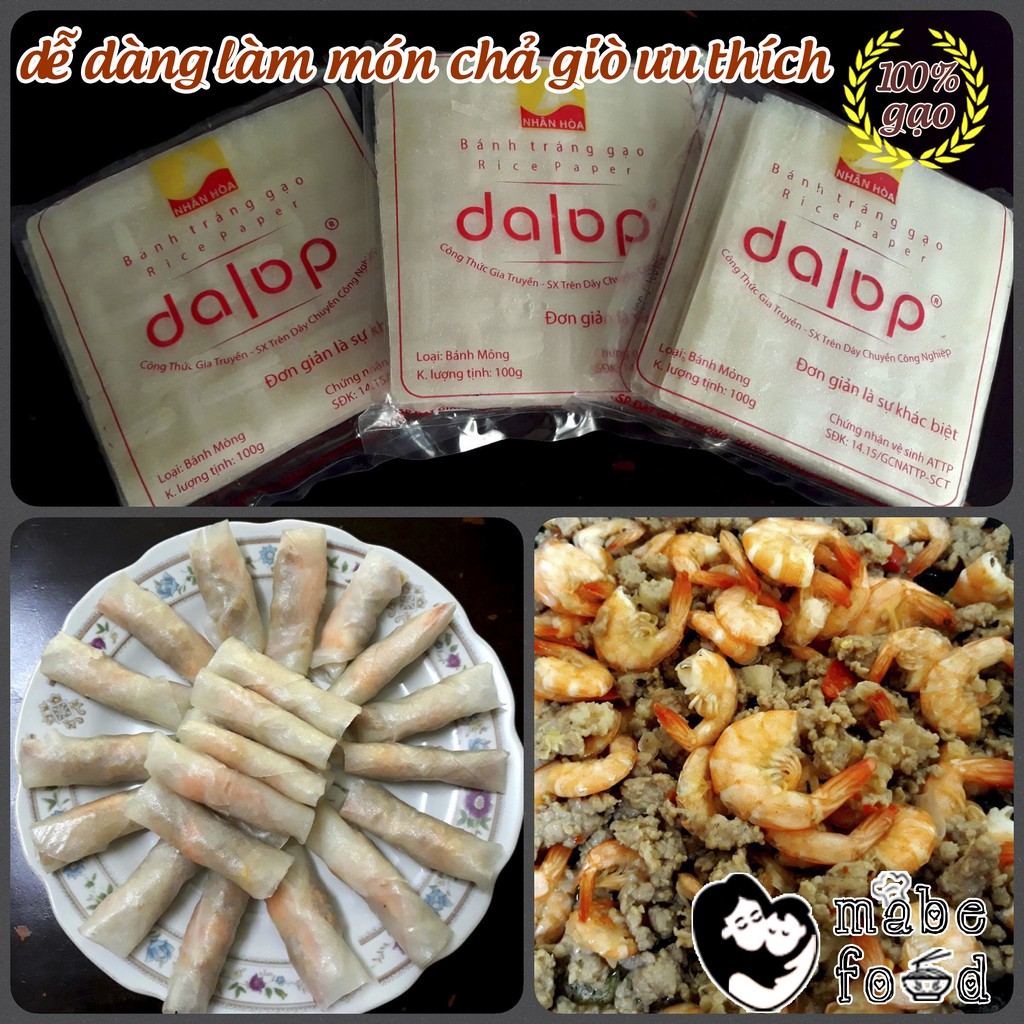 Bánh tráng nướng gạo mỏng và nước dừa  DaLop Combo 2 bịch, Bánh tráng Đặc Sản - MaBe Food