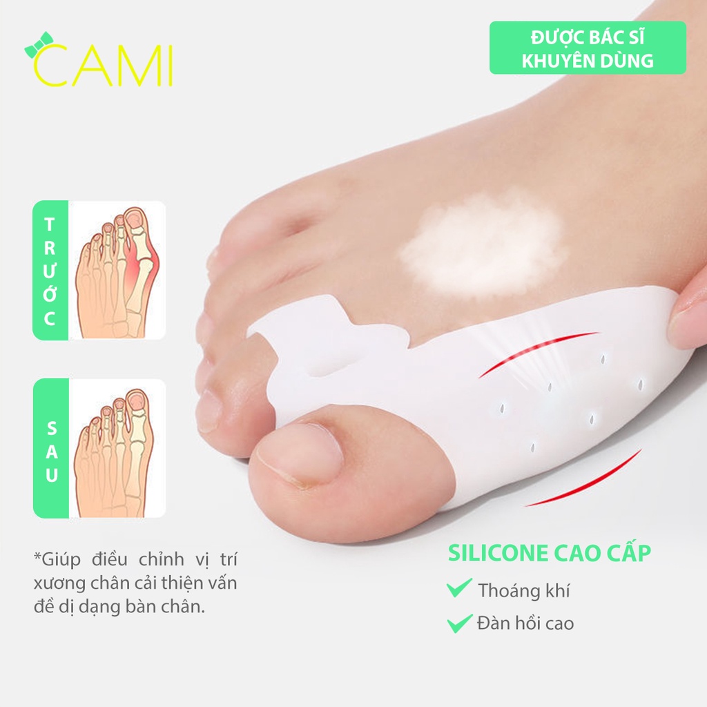 Silicone định hình và chỉnh khớp ngón chân cái, giảm đau, chai sần ngón chân - Cami - CMPK271