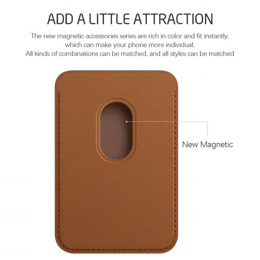 🔥Bán hàng🔥 Ví da sử dụng công nghệ MagSafe gắn mặt sau điện thoại cho iPhone 12 yjteam67
