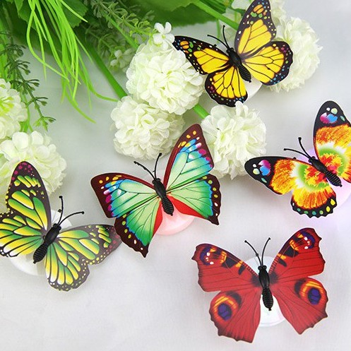 Hot -  ĐÈN LED BƯỚM PHÁT QUANG ĐA MÀU SẮC, TRANG TRÍ PHÒNG NGỦ SIÊU LUNG LINH