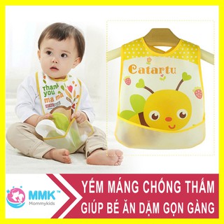Yếm Ăn Dặm Cho Bé – Có Máng – Chống Bẩn – Giúp Bé Ăn Gọn Gàng