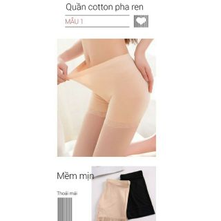 Quần Mặc Váy Cotton Phối Ren Đẹp