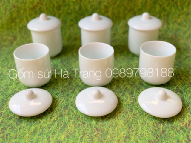 Cốc làm caramen sữa chua bánh plan  gốm sứ Bát Tràng cao cấp không chì