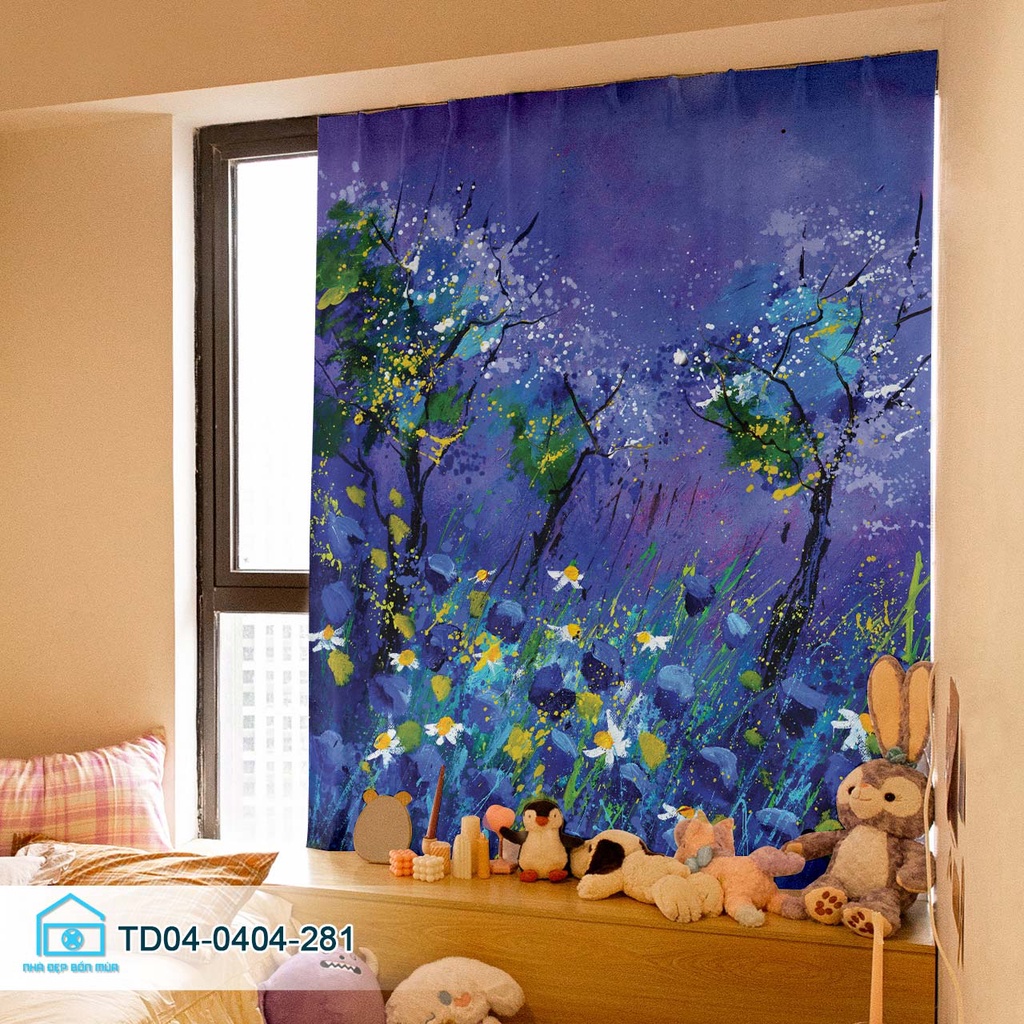 Rèm cửa dán tường Tín Phát Decor, rèm cửa phòng ngủ, cửa sổ chống nắng