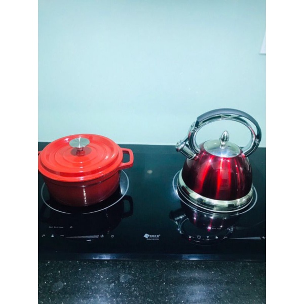 Nồi gang đúc tráng men Rapido, Bộ nồi gang đúc tráng men Rapido, kích cỡ 20, 22, 24cm , dùng cho tất cả các loại bếp.