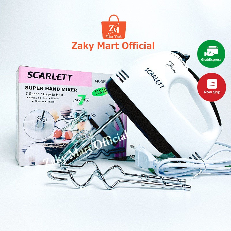 Máy Đánh Trứng Cầm Tay 7 Cấp Độ Công Suất 180W Đánh Kem Trộn Bột Cao Cấp - MDT001 - Zaky Mart Official