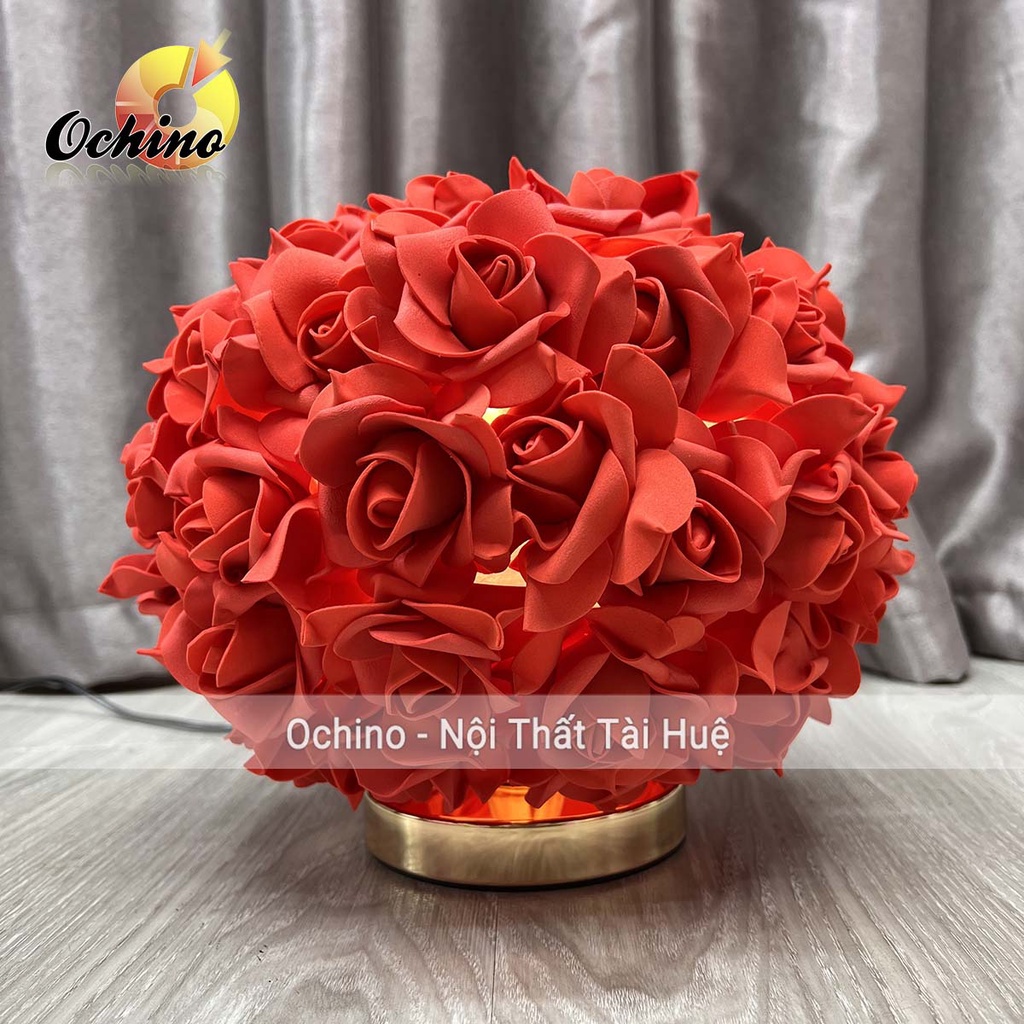 Đèn Ngủ Hoa Hồng Để Bàn Cao Cấp Dáng Thấp Chân Vàng Cực Đẹp Và Sang Trọng Dùng Trang Trí Phòng Ngủ, Phòng Cưới ( Có SẴn)