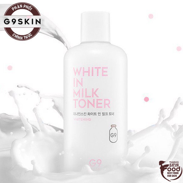 [SALE25]  tuan203 [ Mini 50ml ] Nước Hoa Hồng Dưỡng Trắng Da G9Skin White In Milk Toner tuan203