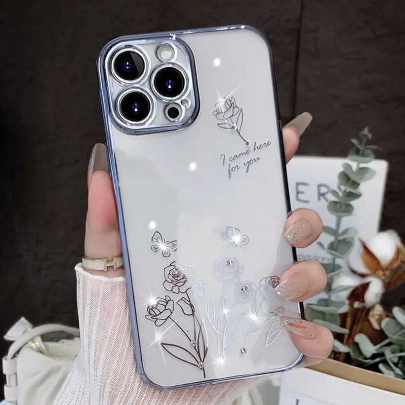 Ốp Điện Thoại TPU Mềm Trong Suốt Chống Sốc In Họa Tiết Hoa Cho iPhone 13 12 Pro Max 11 Pro Max 13pro 12pro