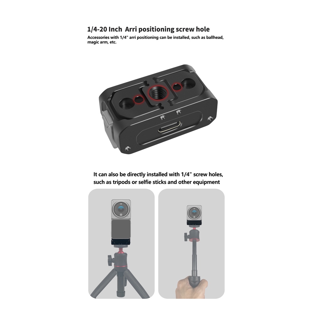 Giá Đỡ Ba Chân Từ Tính 1 / 4 "XT-XINTE Action2 Có Thể Gập Lại Cho Máy Ảnh Thể Thao DJI ACTION 2