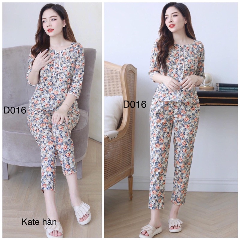 Set Đồ Ngủ Mặc Nhà Tay Ngắn Kiểu Dáng Dễ ThươngXinh Xắn Cho Nữ, chất thô hàn mềm mịn, mua combo 2b được tặng 2 quần lót | BigBuy360 - bigbuy360.vn