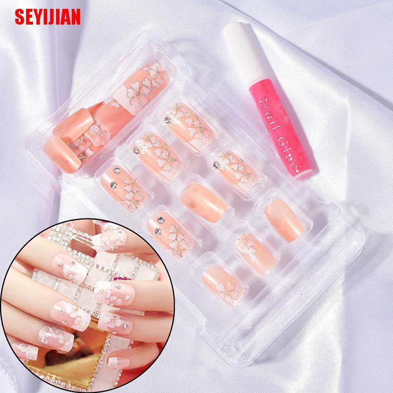 Set 24 Móng Tay Giả Họa Tiết Xinh Xắn