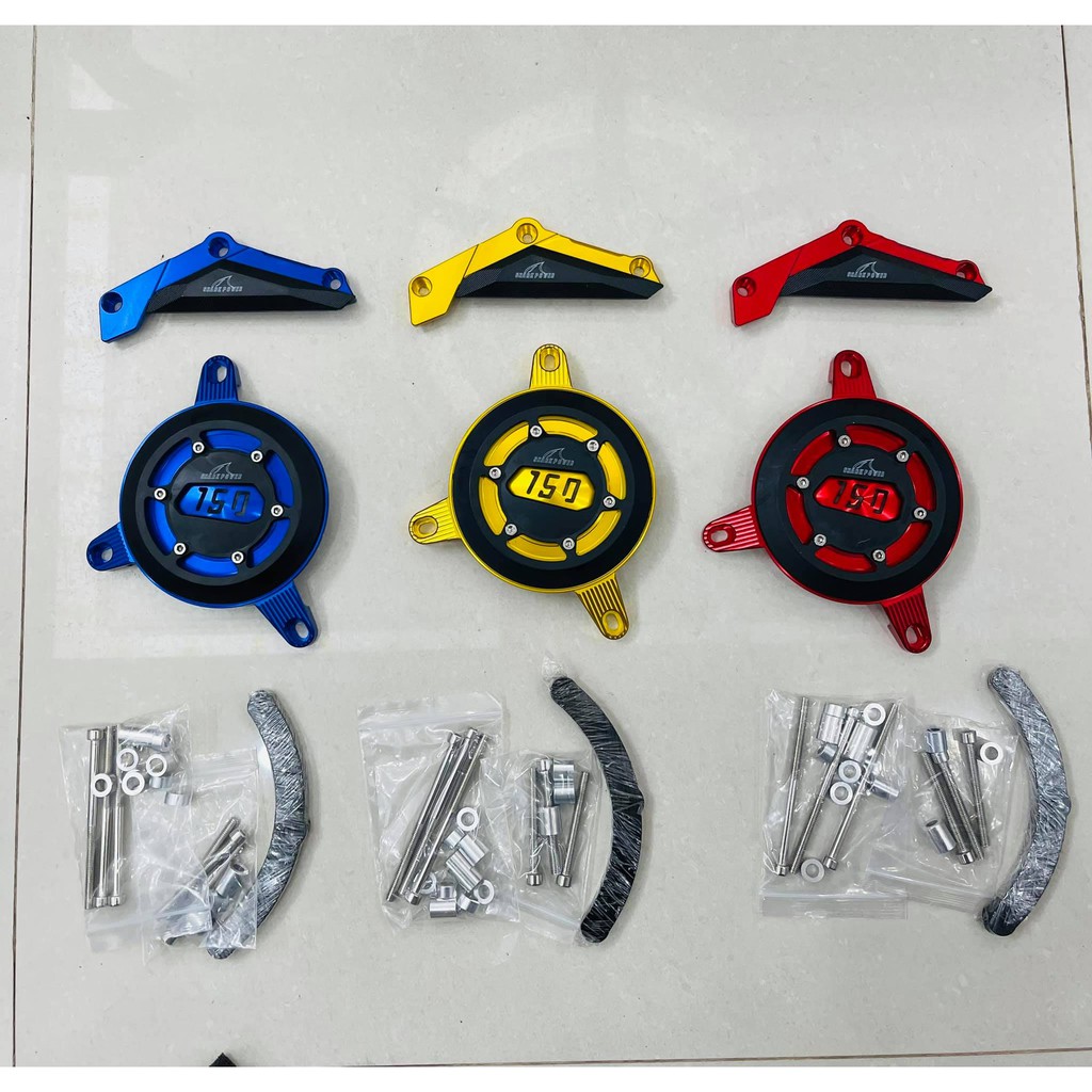 Ốp máy ex150 nhôm cnc hàng chính hãng ốp cho cả 2 bên lốc _Lê Lĩnh Vlog