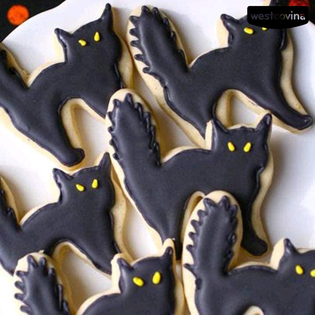 Set 7 khuôn làm bánh quy bằng thép không gỉ chống ăn mòn có thể tái sử dụng phong cách Halloween 430