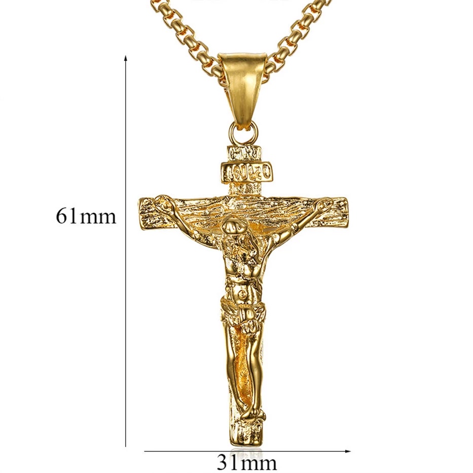 Vòng cổ Bằng Thép Không Gỉ Mặt Thánh Giá Thời Trang Unisex