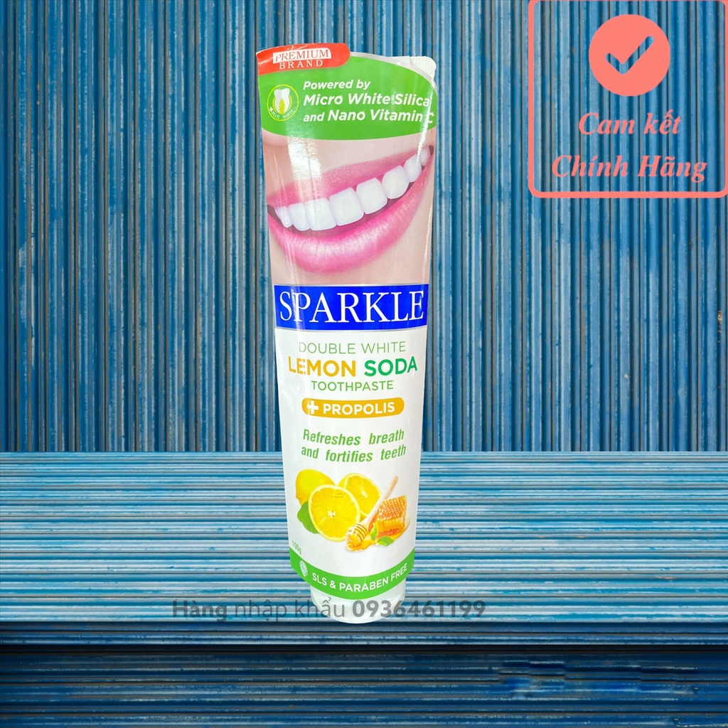 (Chính hãng)Kem đánh răng siêu trắng SPARKLE WHITE&amp; LEMON SODA 100g Thái lan