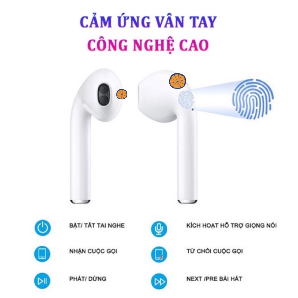 Tai nghe bluetooth không dây Inpods i12 TWS nút cảm ứng âm thanh HIFI có mic đàm thoại