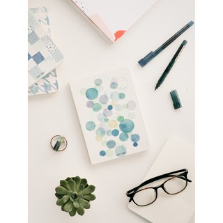 Sổ Tay A5 Giấy Trơn Water Color 160 Trang 100gsm - Mẫu Chấm Tròn