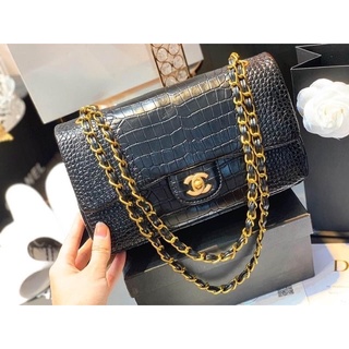 túi classic vân rắn khoá vàng