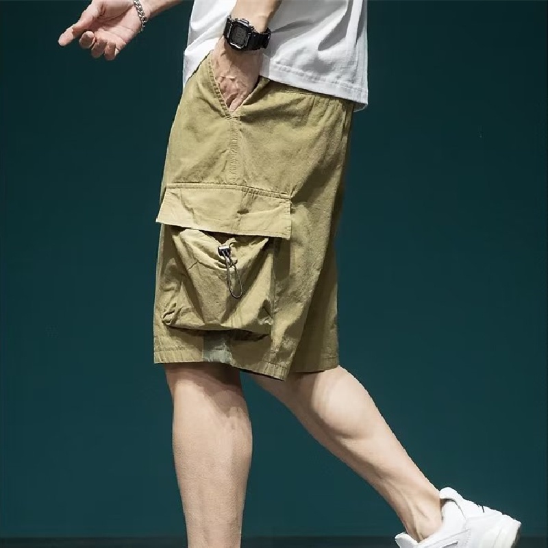 Quần Short Kaki Dáng Rộng Nhiều Túi Thời Trang Mùa Hè Cho Nam Size M-3XL