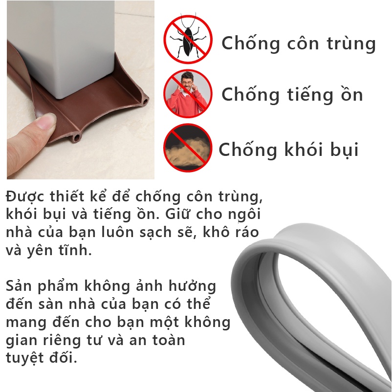 Miếng chặn khe cửa thế hệ mới chống bụi  Nẹp chặn cửa chắn khe hở thế hệ mới, chống côn trùng, thoát hơi gió điều hòa