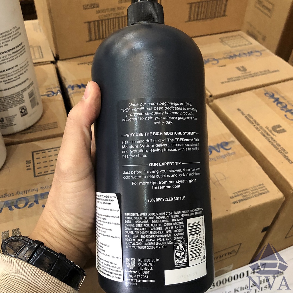 Cặp dầu gội, dầu xả tóc Tresemme 1.15L nhập Mỹ chuyên dùng cho tóc khô, hư tổn, tóc  gãy rụng