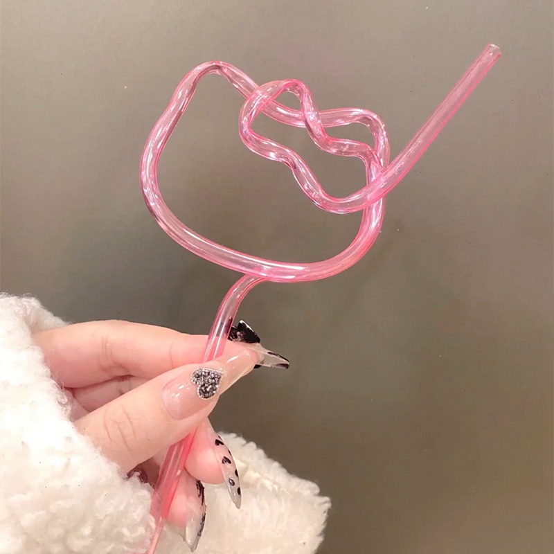 Ống Hút Hình Hello Kitty Nhiều Màu Có Thể Tái Sử Dụng