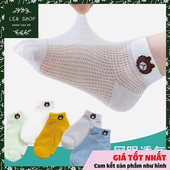 Set 5 đôi tất lưới cho bé, chất lưới thoáng mát cho chân của bé từ 1-12 tuổi