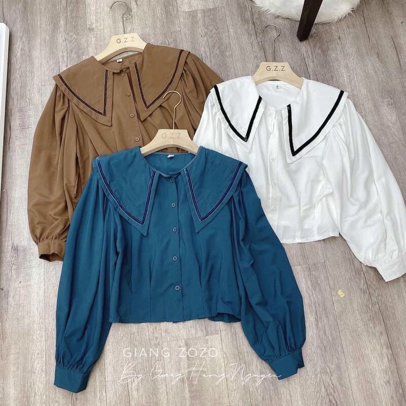 Áo sơ mi viền cổ bẻ nhiều màu | BigBuy360 - bigbuy360.vn