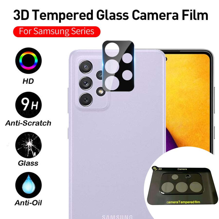 Kính Cường Lực 3D Bảo Vệ Camera Cho Samsung Galaxy A54 A34 A14 A04S A04 A02S A03S A12 A13 A53 A33 A73 A22 A32 A42 A52 A72 A31 A71 A51 S20 S21 S22 Plus Note 20 Ultra