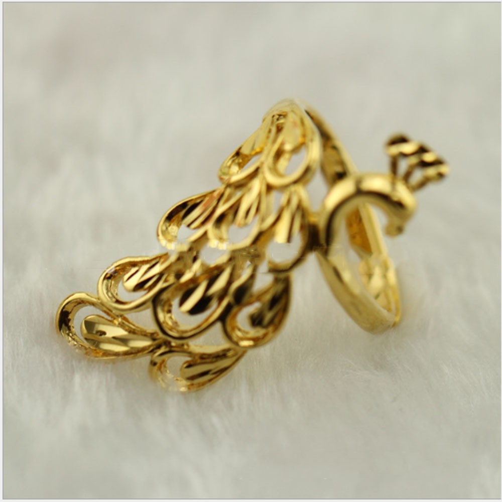 Nhẫn Hình Con Công Nam Nữ Mạ Vàng 24k Thiết Kế Tinh Sảo