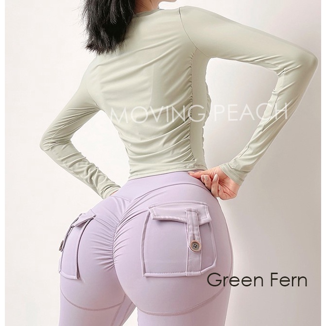 MOVING PEACH Sports Longsleeve Skinny Slimming Yoga Top BSX