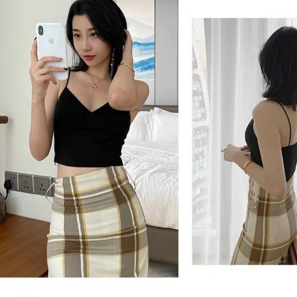 Áo 2 dây croptop cát hàn kèm mod ngực