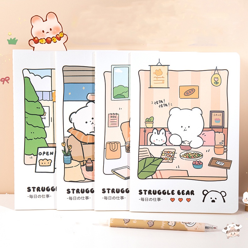 Sổ tay mini có dòng kẻ họa tiết hoạt hình cute dễ thương A5 (72 trang)
