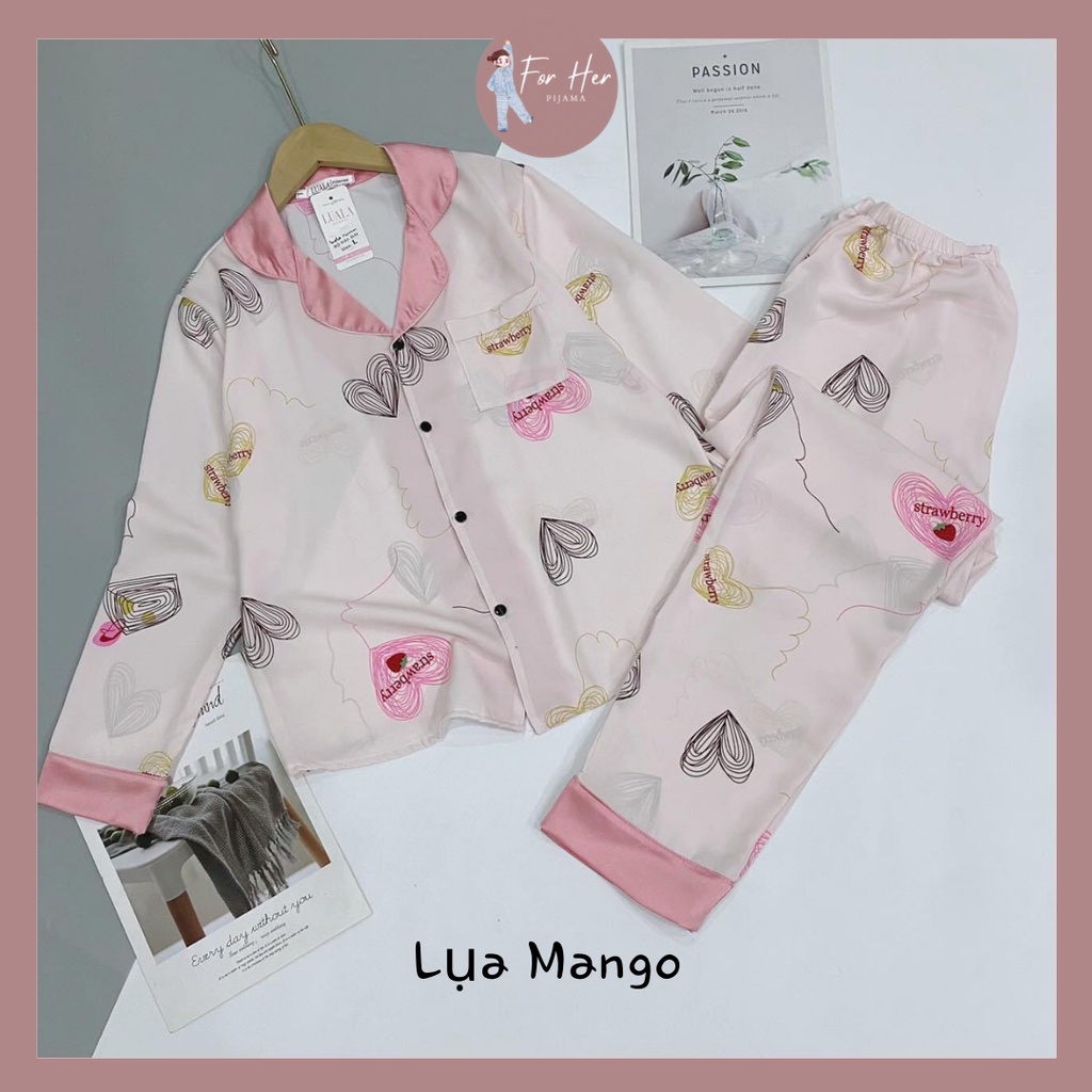 Pyjama - Bộ Ngủ Pizama Lụa Mango Dài Tay
