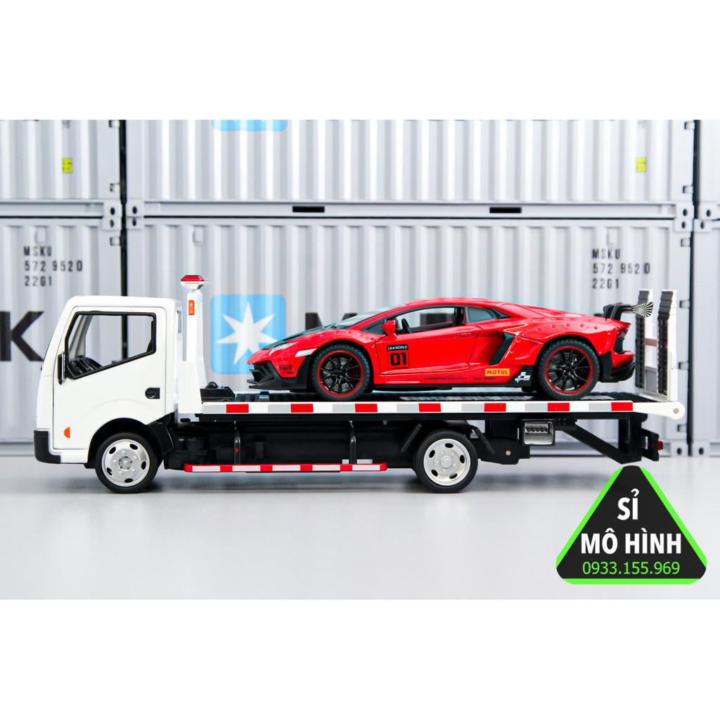 [ Sỉ Mô Hình ] Mô hình xe tải cứu hộ Nissan 1:32 Trắng