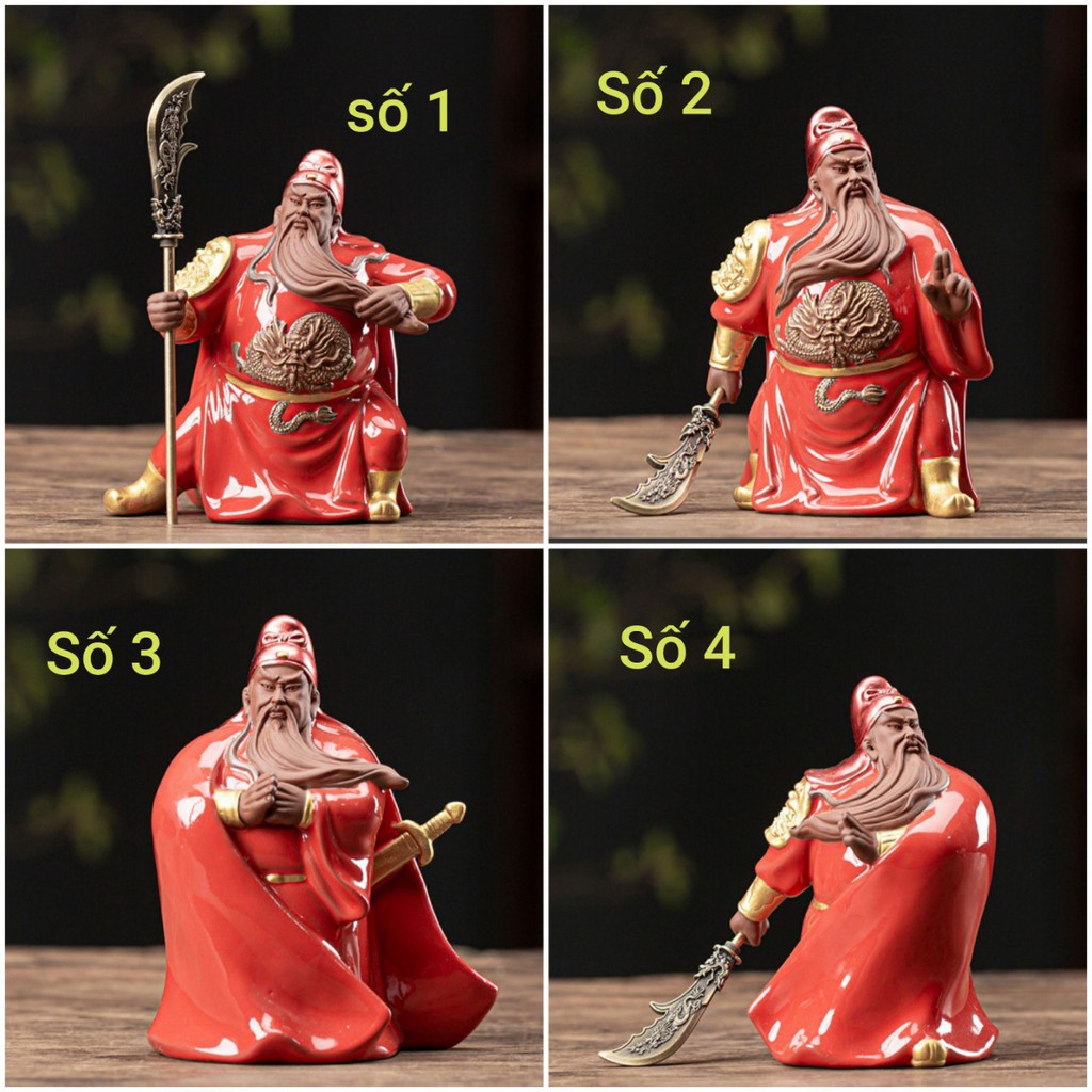 Tượng Quan công Tài Lộc May mắn- Tượng gốm tử sa Quan vũ mẫu mới - Tượng trang trí decor