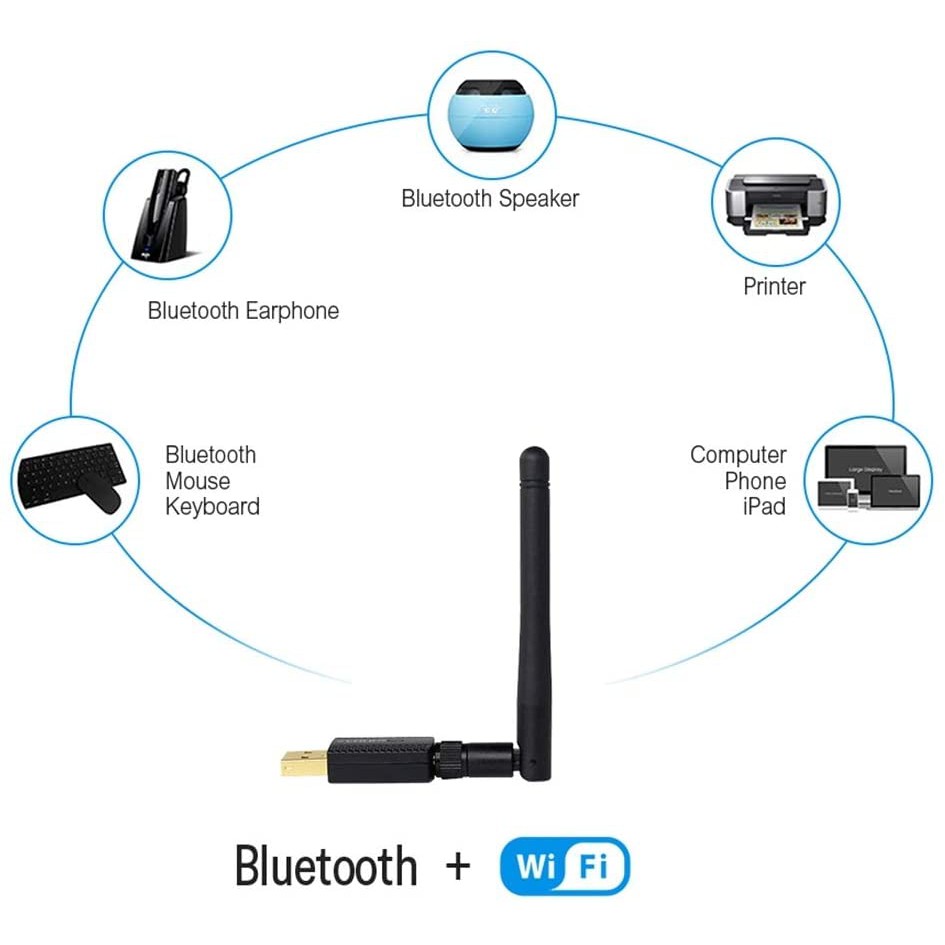 USB Thu WIFI Chuẩn AC 600Mbps +Bluetooth 4.2 EDUP EP-AC1661  Bluetooth 4.2 + WIFI Dualband  11ac 600Mbps High Speed | BigBuy360 - bigbuy360.vn