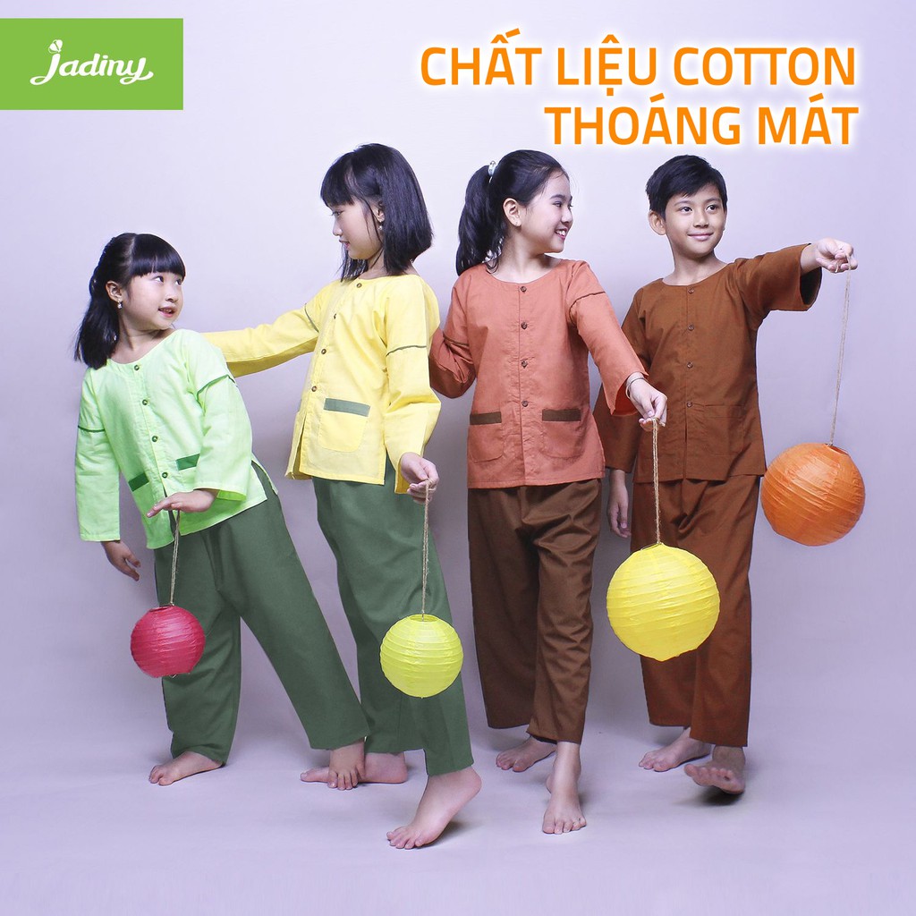 Bộ áo bà ba cho bé, đồ bà ba trẻ em bé trai và bé gái, vải cotton thoáng mát, thiết kế hiện đại  - JADINY