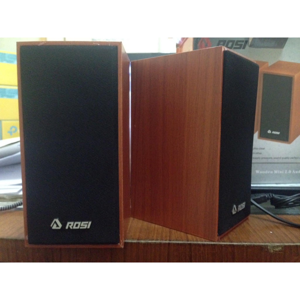 (ẢNH THẬT) LOA MÁY TÍNH ROSI 333 - Loa Gỗ USB 2.0 Âm Thanh Cực Hay
