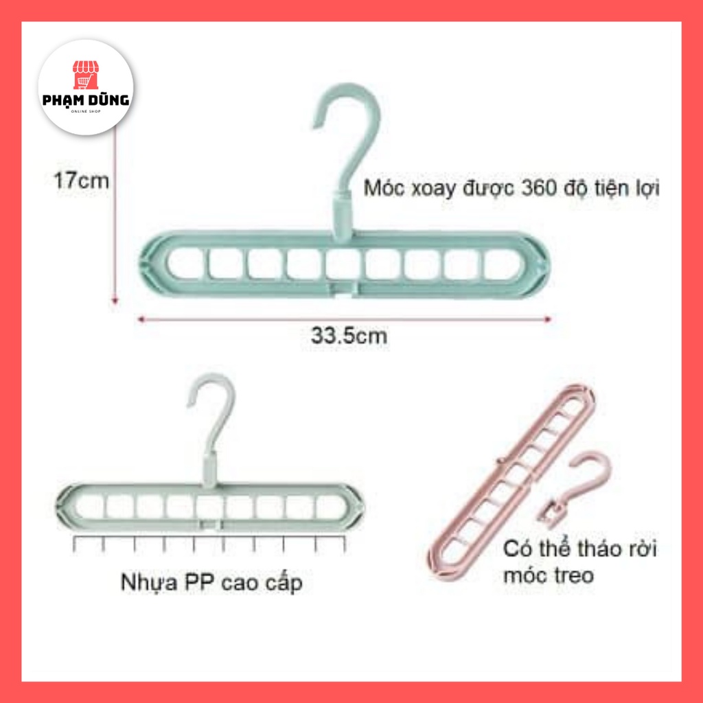 Móc Treo Quần Áo 9 Lỗ Thông Minh Đa Năng Tiện Dụng
