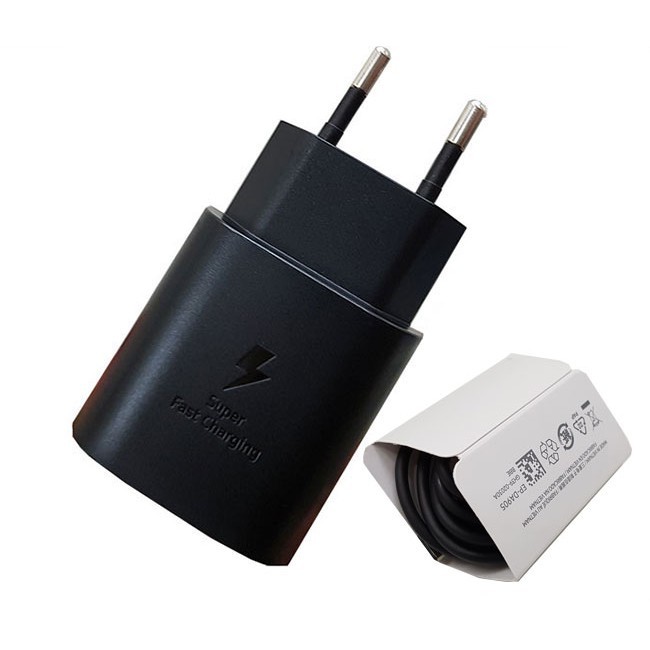 Bộ sạc nhanh 25W cho Samsung Note 10 chân Type C 2 đầu chuẩn PD chính hãng- Bảo hành 12 tháng